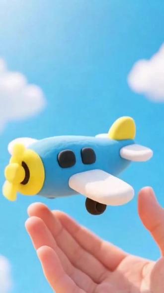 粘土小飞机动手做起来吧#粘土#飞机#动手#益智#蓉蓉潮物仓