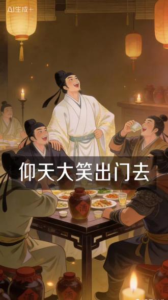 李白:人生得意时#仰天大笑出门去我辈岂是蓬蒿人 #诗词#历史#李白