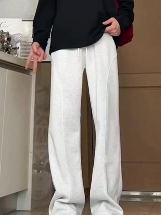 2025浅灰色斜切微喇卫裤男款美式复古cleanfit裤子弯刀直筒休闲裤#微辣卫裤 #斜切休闲裤 #美式风格