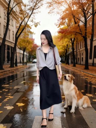 #衬衫吊带裙套装 #扭结上衣#洋气减龄#时尚显瘦#谁穿谁好看