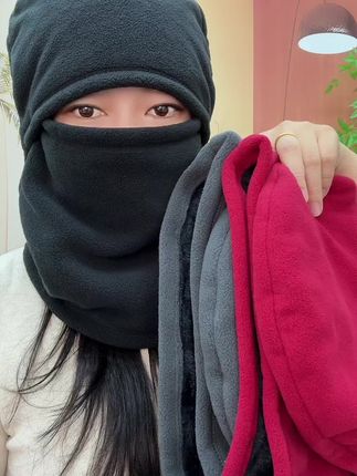 #男女同款 #防风保暖帽 #骑行保暖帽 #面罩围脖一体帽