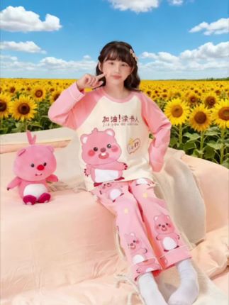 #女童家居服套装 #女童春秋家居服 #女童睡衣套装 #甜美穿搭 #生女儿就要这样穿