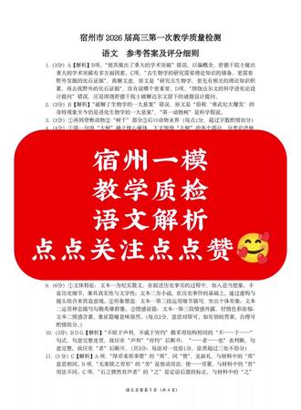 宿州一模
教学质检
语文解析