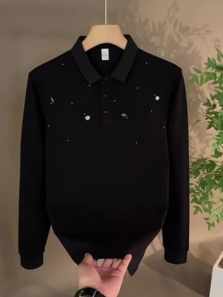 满天星辰刺绣polo,#品质男装 #polo衫穿搭 #秋冬新款