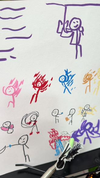 用画笔记录想象中的故事之火柴人大战#亲子教育 #原创视频 #上热搜 #画画#小小少年