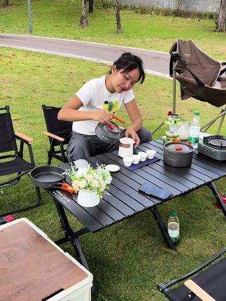户外露营野餐一壶四杯茶具套装旅行茶具套装便携式茶具#旅行茶具