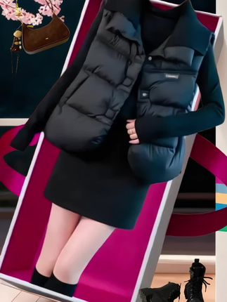 #洋气上档次 #秋冬穿搭 #休闲百搭 #品质女装 #棉马甲女