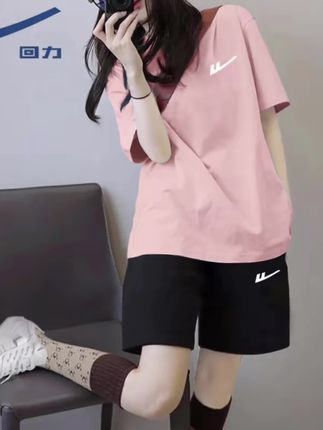 回力女生中考体育短裤套装女2025新款夏季洋气时尚纯棉宽松运动服#爆款热卖中 #穿搭