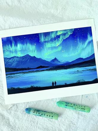 油画棒|希望每个拧巴的人都能遇到愿意引导你的恋人~ #油画棒 #油画棒风景画 #油画棒教程 #爱情怎么翻译 #青年创作者成长计划