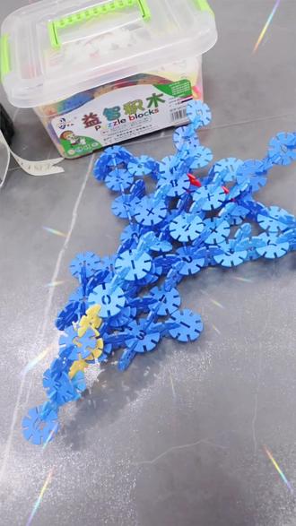 雪花片秒变战斗机歼20#雪花片玩法