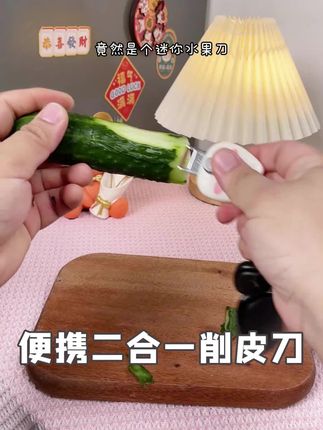 如果我不说,谁能知道这个钥匙扣上的小摆件是个削皮刀啊!以后在外面就能吃到消了皮的水果了!#削皮刀 #便携削皮刀 #小巧削皮刀 #外出必备 #钥匙扣挂件