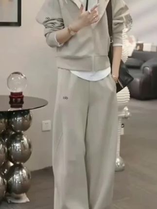 网红洋气炸街套装女2025年春秋新款连帽卫衣外套休闲阔腿裤两 #女装