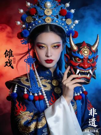 ai非遗文化傩戏写真制作教程来了! #ai非遗文化傩戏 #傩戏 #ai傩戏写真 #豆包ai#豆包出大片有两把刷子ai国风傩戏写真 ai非遗傩戏制作 傩戏ai教学 ai生成傩戏视频 傩戏ai