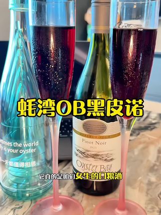 超适合女生喝的红葡萄酒!果香融合花香!微醺就很适合我这种小趴菜!#蚝湾 #OB黑皮诺 #红葡萄酒 #葡萄酒