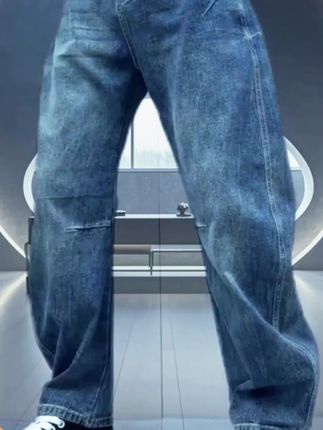 昊Studio秋季新款男士宽松休闲美式常规款水洗裤子复古潮流牛仔裤#牛仔裤 #男装裤子 #牛仔裤穿搭 #裤子穿搭 #直筒牛仔裤