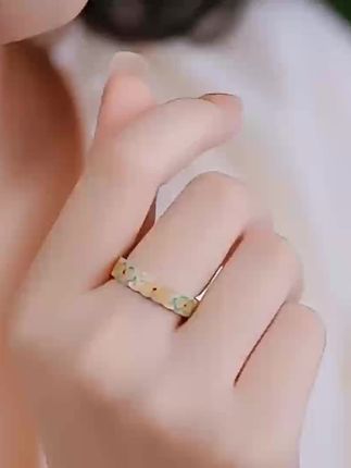 #戒指 #时尚饰品 #足银珐琅描金戒指 #银戒指 #好物推荐🔥