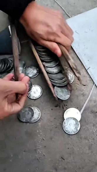 做一枚纯银手工银元 #银元#手艺人#制作过程