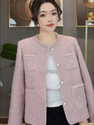 法式羊毛小香风外套女新款爆款春季气质百搭显瘦时尚#法式小香风 #小香风外套 #百搭显瘦 #轻奢女装 #精致优雅