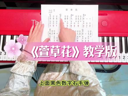 《萱草花》教学版 #萱草花 #钢琴教学 #简谱 #简谱教学 #0基础学钢琴
