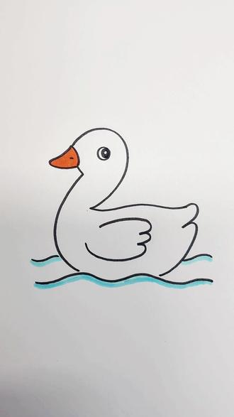 这样画小鸭子,一看就会! #简笔画 #简笔画教程 #一学就会的简笔画 #小鸭子简笔画 #零基础学画画