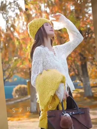 超火秋季穿搭一:/ 整套女2025新款麻花针织开衫蕾丝衬衫阔腿裤三件套#每日推荐 #穿衣搭配 #与众不同