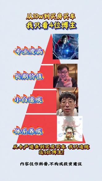 从10w到买房买车,我只看这4位博主… #博主推荐 #理财 #成长 #金融 #投资