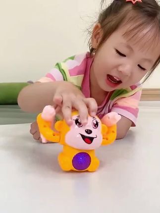 哄神器翻跟头猴子,带光音乐声控触控功锻炼宝宝能锻炼宝宝抬头爬行练习玩具#哄娃神器#宝宝玩具#益智软#儿童玩具