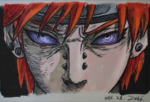 第15画/佩恩/火影忍者手绘