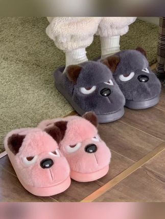 生气小狗棉拖鞋男士冬季2025新款家居保暖加绒加厚防滑毛毛棉拖女#拖鞋 #便宜又好穿 #好鞋推荐 #家居拖鞋