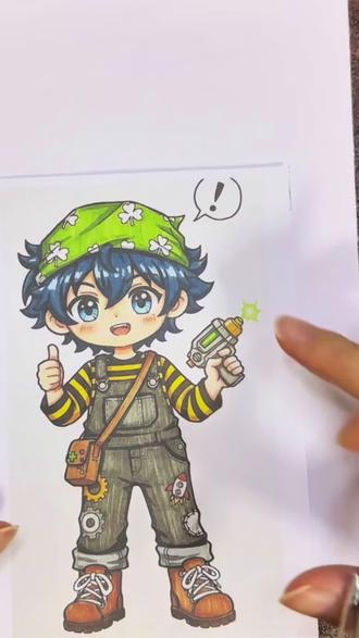 3️⃣分钟教会你画Q版男生人物 #少儿美术教育 #创作者中心 #创作灵感 #动漫课程#线上美术课