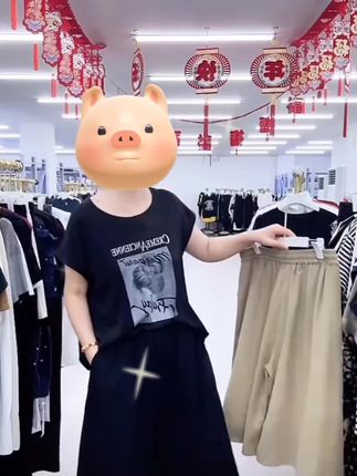 冰丝裙裤女薄款高腰宽松显瘦大码减龄高档气质垂感百搭六分阔腿裤