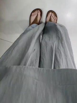 松弛感穿搭套装2025新款女装夏季高级感蓝色无袖上衣阔腿裤两件套