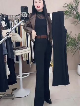 加绒高腰通勤西装休闲裤喇叭裤新款秋冬加厚女裤