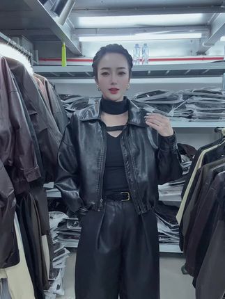 #皮衣搭配 #气质皮衣 #皮衣外套搭配