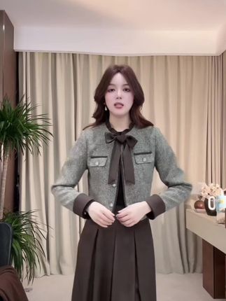 老钱风小香风马连衣裙两件套女时尚套装2025新款高级感春秋穿搭一#显瘦穿搭 #气质穿搭#时尚穿搭