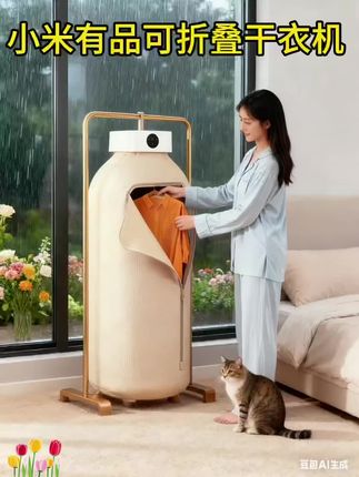 阴雨天衣服晾不干?“别让潮湿毁了好心情! 小米有品可折叠干衣机,折叠收纳不占空间,展开即用超方便! 高温烘干+杀菌除螨,衣服干得快还干净,连厚重的羽绒服都能轻松hold住~ 不管是南方梅雨季,还是北方寒冬天,有它在,每天都能穿干爽新衣! #干衣机推荐 #小米有品黑科技 #居家小帮手#美好生活守护者 #强烈推荐