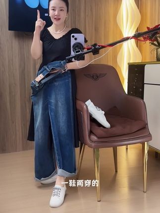 韩柔丽真皮女鞋春秋皮鞋夏季平底鞋爆款妈妈单鞋超软一脚蹬小白鞋 #百搭鞋子 #宝藏鞋子 #软底软面穿上超舒服 #小白鞋 #一脚蹬