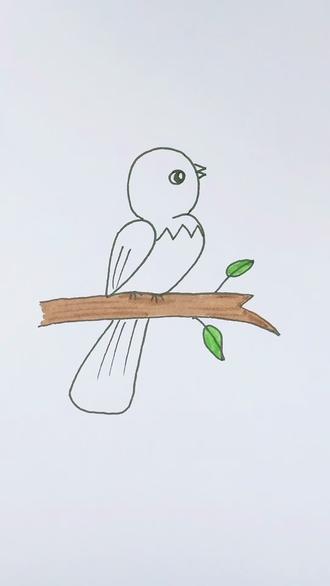 2个2画小鸟,三岁小孩都会#简笔画 #一起学画画 #儿童简笔画 #创意美术 #绘画教程