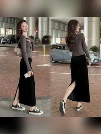 【工厂直发】2025秋冬金丝绒百搭裙新款女装修身显瘦中长款半身裙 #新款上新 #修身显瘦 #中长款半身裙 #金丝绒裙 #上热门🔥🔥🔥