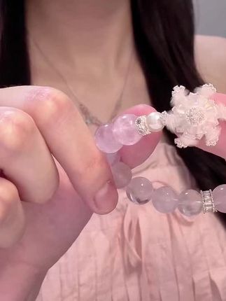 飘落在手心里的小雪花#水晶手链