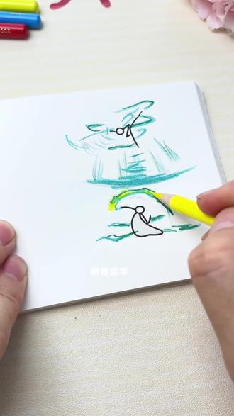 当宝宝已经开始不满足于画静态的火柴人了,就来试试这套手翻画本吧!#火柴人手翻动画 #线描画 #控笔训练 #专注力陪玩