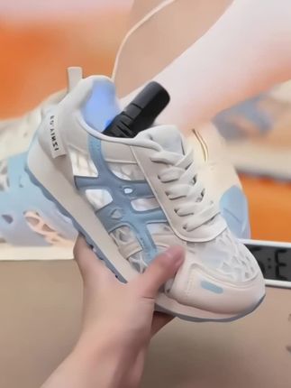#2025夏季新款韩版阿甘鞋女网面透气小白鞋轻便运动百搭休闲鞋F2