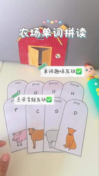 农场敲门游戏|knock knock 猜猜谁在里面? 玩法①:上面漏出单词 中间漏出露字母,敲敲门“who is inside?”打开门“It‘s a sheep!”大点宝贝,可以跟据单词 和上面的的英文说出对应动物
玩法②:配合Old Farmer音频,“咿呀咿呀哟”,唱到什么动物就打开谁的门。
猜谜+英文问答+自然拼读,一个游戏练三种能力。
需要模板,私信“农场敲门”
#农场动物 #英文启蒙 #自然拼读 #早教游戏#创作者中心 #创作灵感