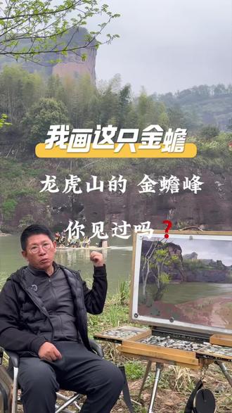 龙虎山的金蟾峰你见过吗?能一眼看出金蟾的评论区告诉我!#龙虎山 #金蟾峰 #户外写生 #色粉画 #陈奋