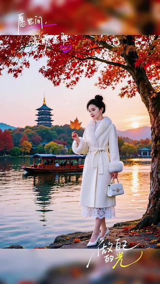 #AI西湖落日写真 #抖音ai创作