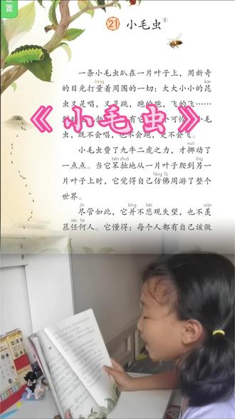 二年级语文下册:小毛虫 #二年级语文下册 #二年级下册语文#读课文 #朗读
