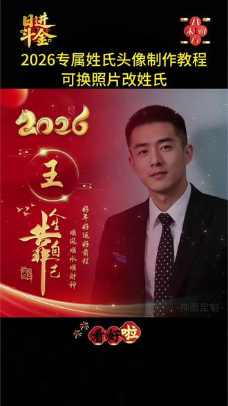 2026专属姓氏头像制作教程来了#专属姓氏头像#头像制作#可换照片改姓氏#姓氏头像#头像教程