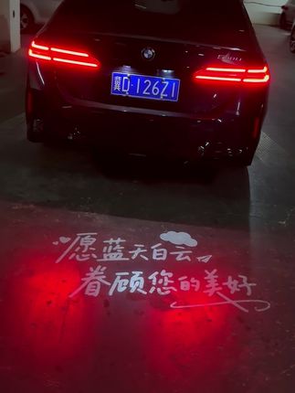 宝马蓝天白云投影灯,无损替换安装,自己就能更换,这个不是投影灯,是夜晚默默守候你的温柔,夜晚行驶,也会伴你随行#宝马#宝马5系#牌照灯#BMW
