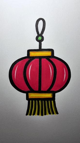 一起来画个新年灯笼吧#画画 #简笔画 #零基础学画画 #新年快乐 #儿童简笔画 @智元AGIBOT #智元机器人奇妙夜模仿大赛