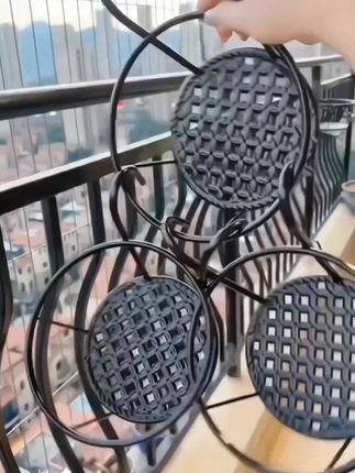 铁艺优选花架栏杆花架护栏挂式花盆架,悬挂吊篮架摆放阳台置物架#